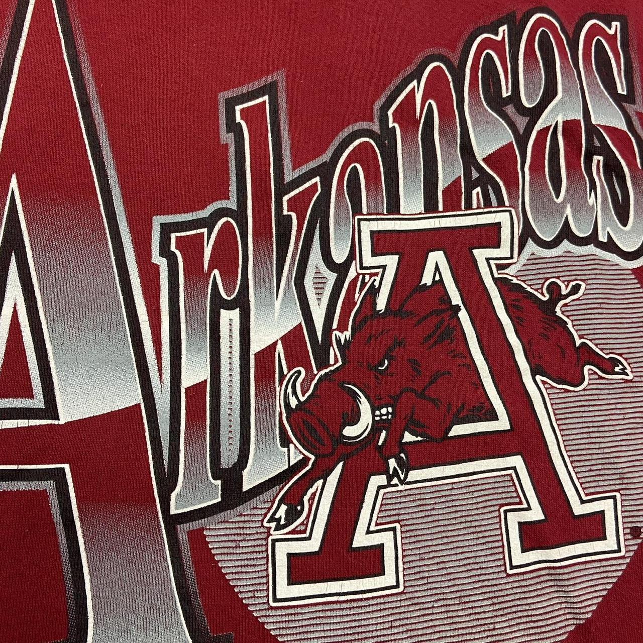 Vintage 90s USA University of Arkansas razorbacks college varsity promotional graphic sweatshirt