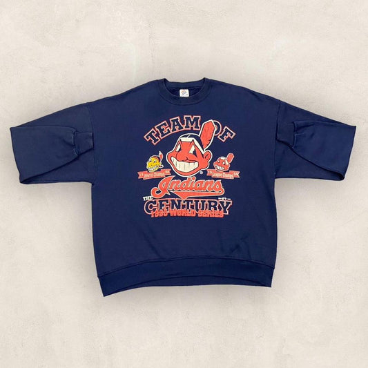 Vintage 90s USA Cleveland Indians World Series champions MLB Baseball graphic sweatshirt