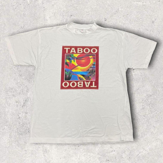 Vintage 90s USA Taboo alcohol graphic white t-shirt