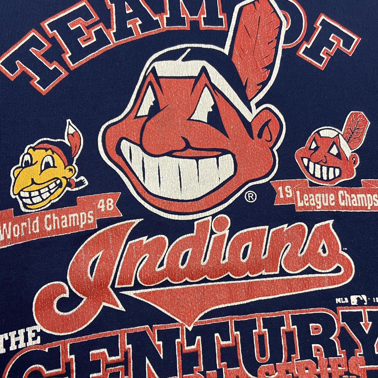 Vintage 90s USA Cleveland Indians World Series champions MLB Baseball graphic sweatshirt