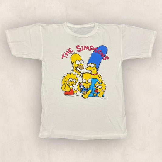 Vintage 90s USA The Simpsons family portrait promotional graphic t-shirt