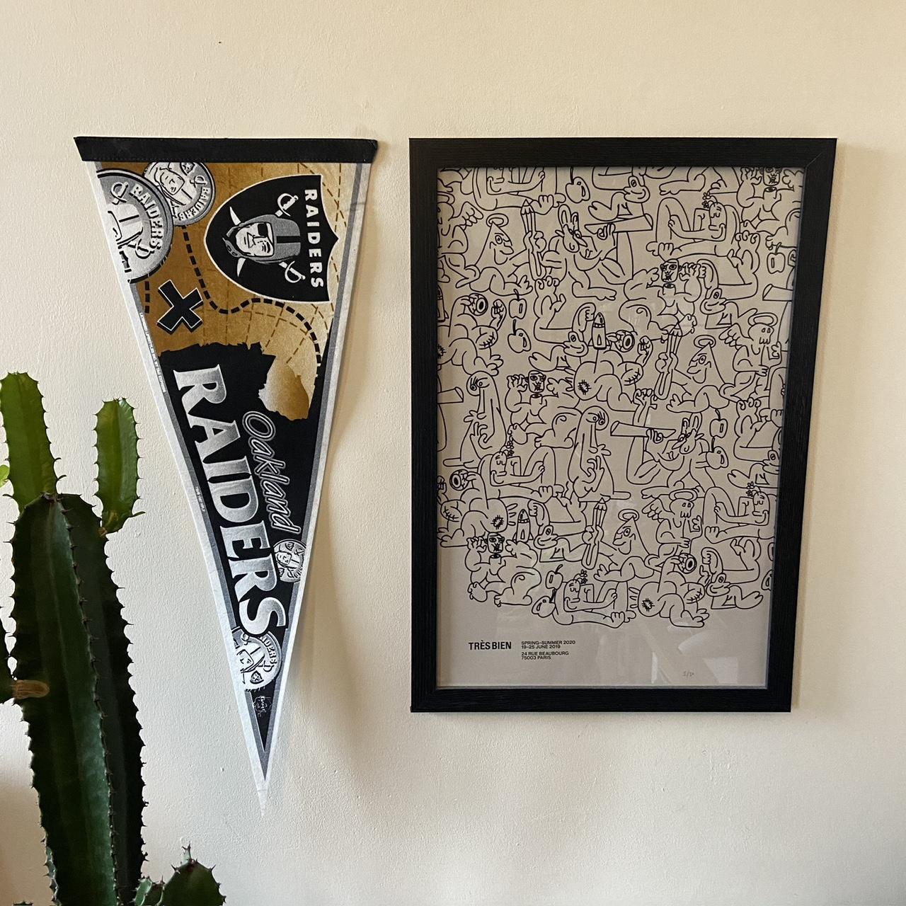 Vintage 90s USA Oakland Raiders NFL American Football felt pennant