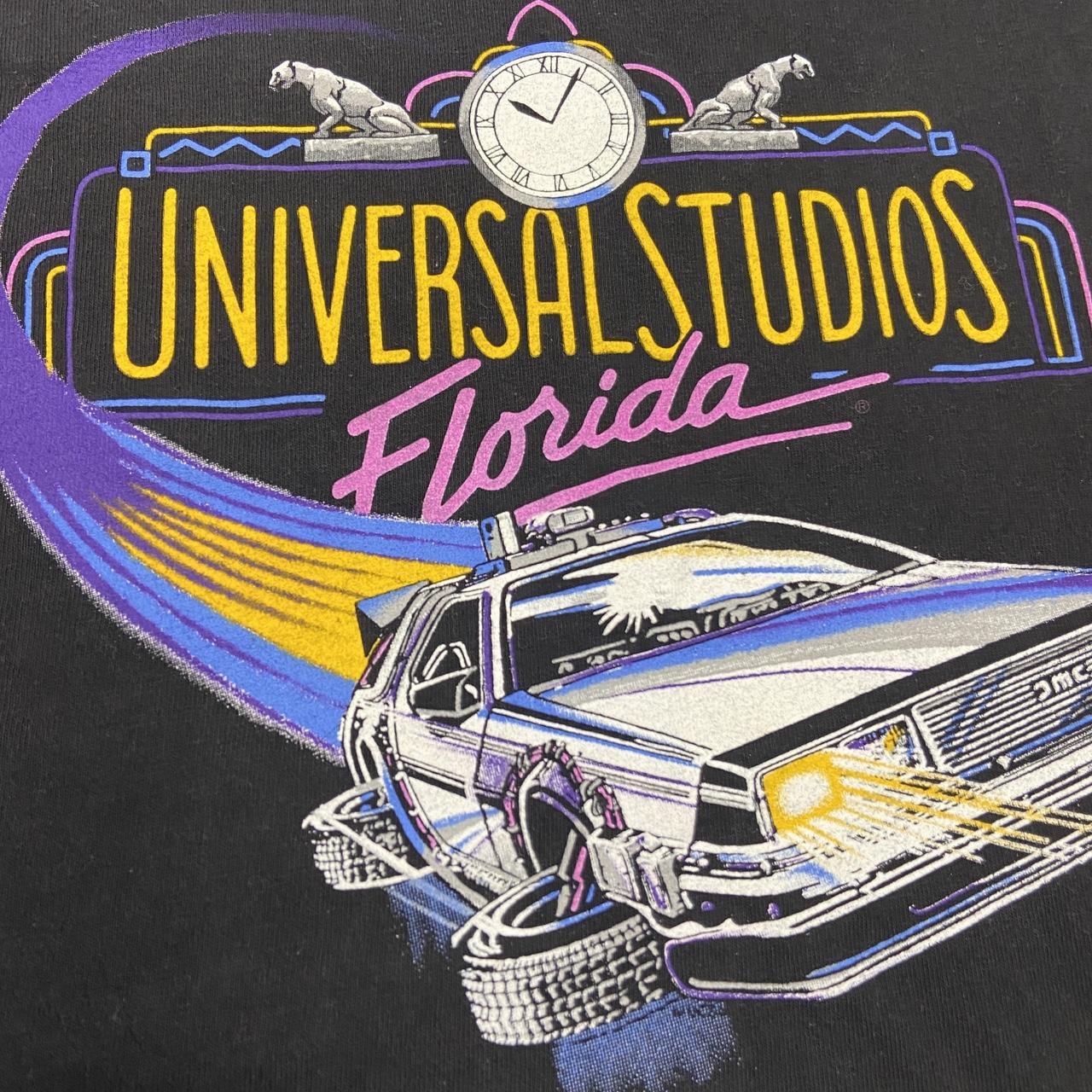 Vintage 90s USA Universal Studios Florida theme park back to the future movie graphic t-shirt