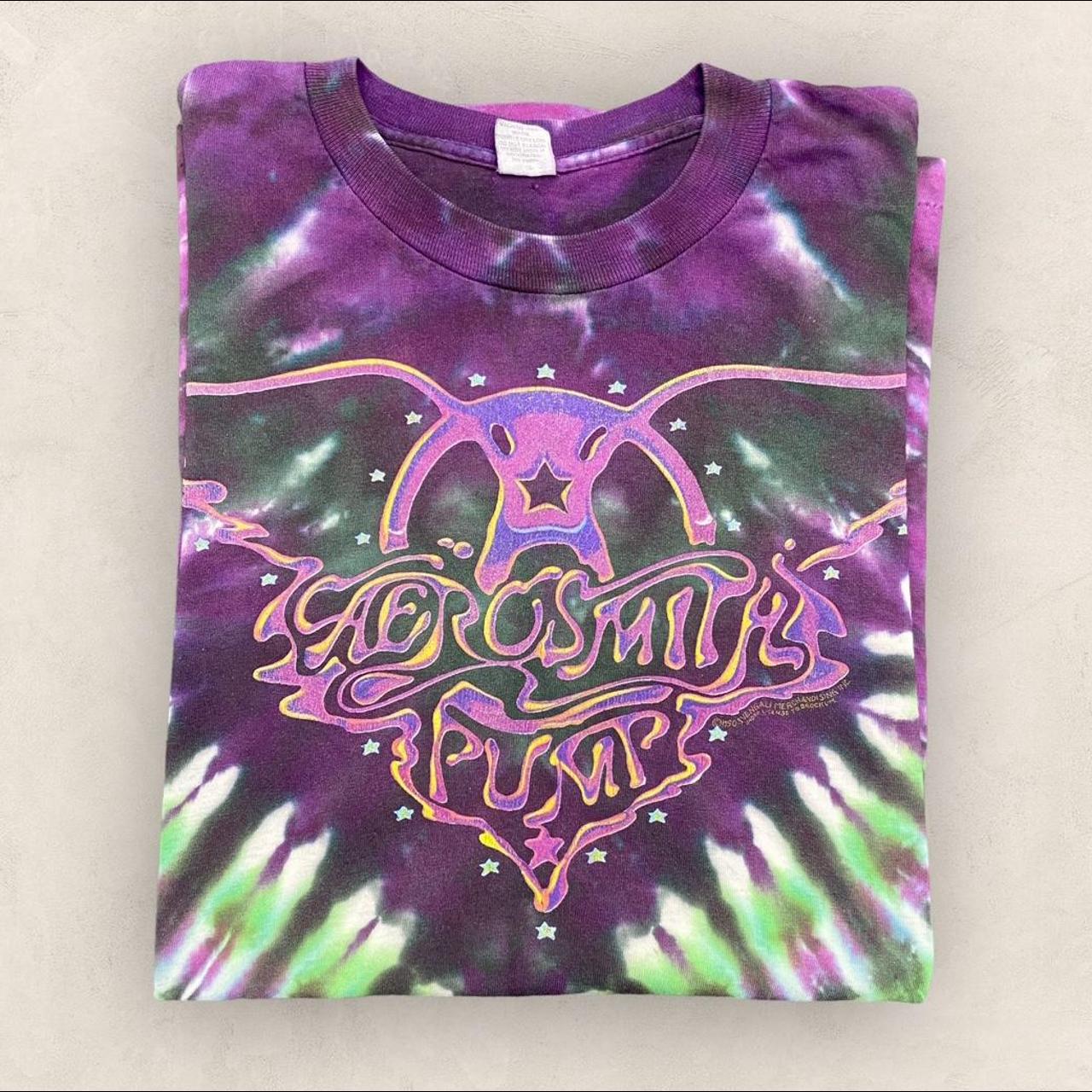 Vintage 90s Aerosmith Pump Tour Tie Dye Shirt Made In USA