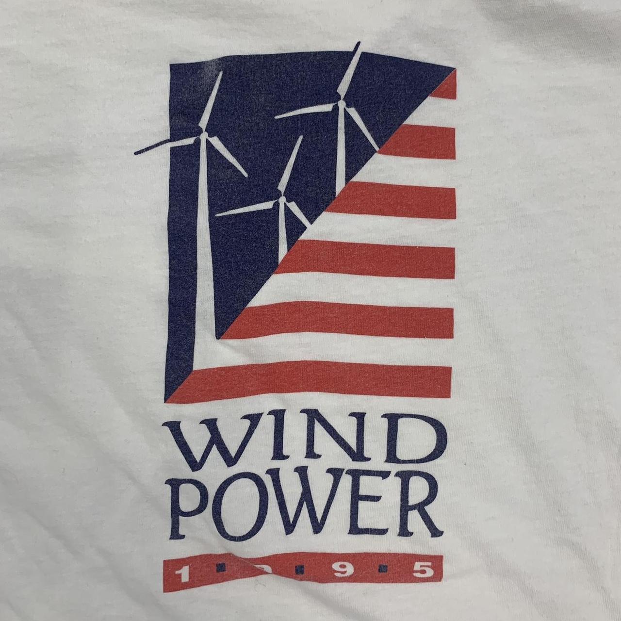 Vintage 90s USA American wind energy association promotional graphic t-shirt