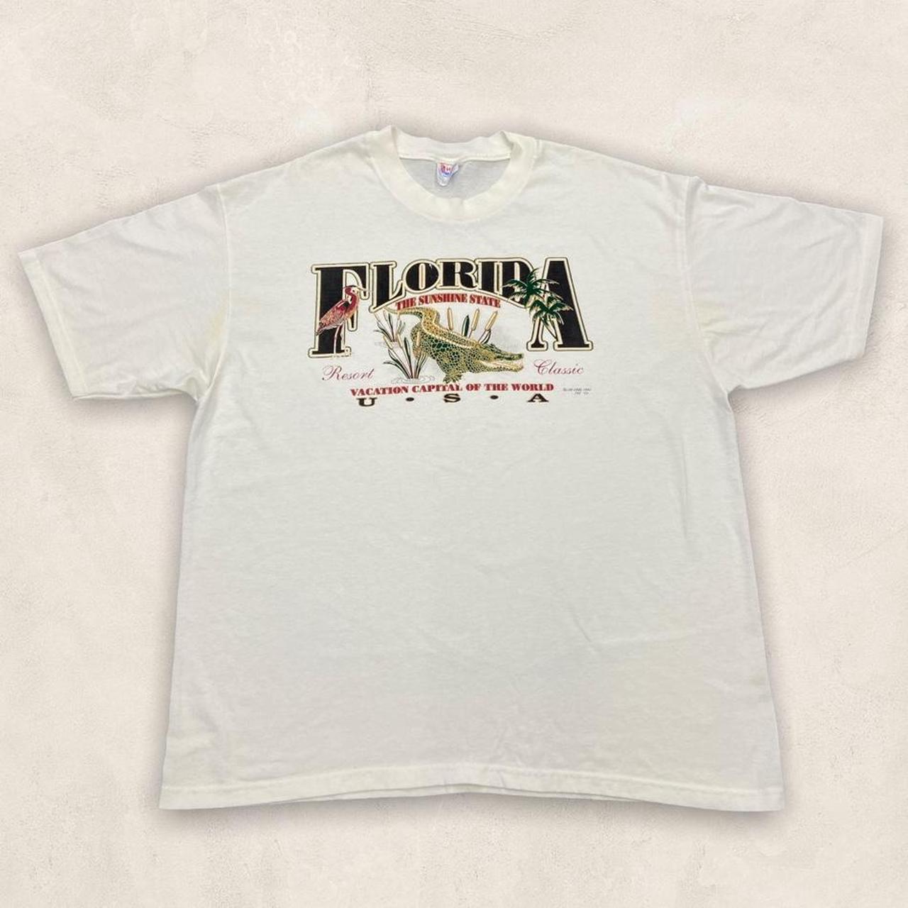 Vintage 90s USA Florida sunshine state vacation graphic white t-shirt