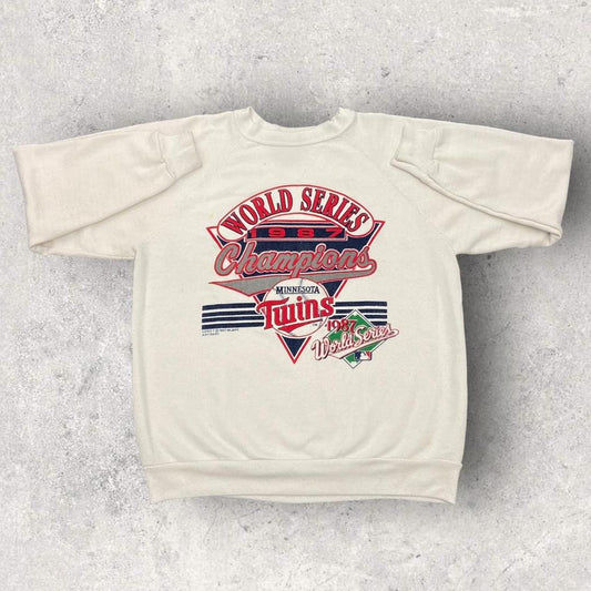 Vintage 80s USA Minnesota Twins World Series MLB Baseball promotional graphic sweatshirt