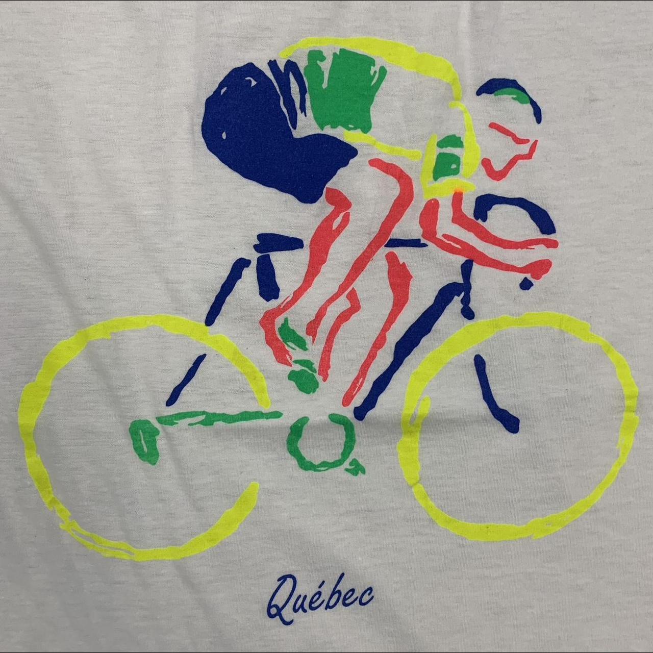 Vintage 90s Quebec Canada cycling promotional graphic t-shirt