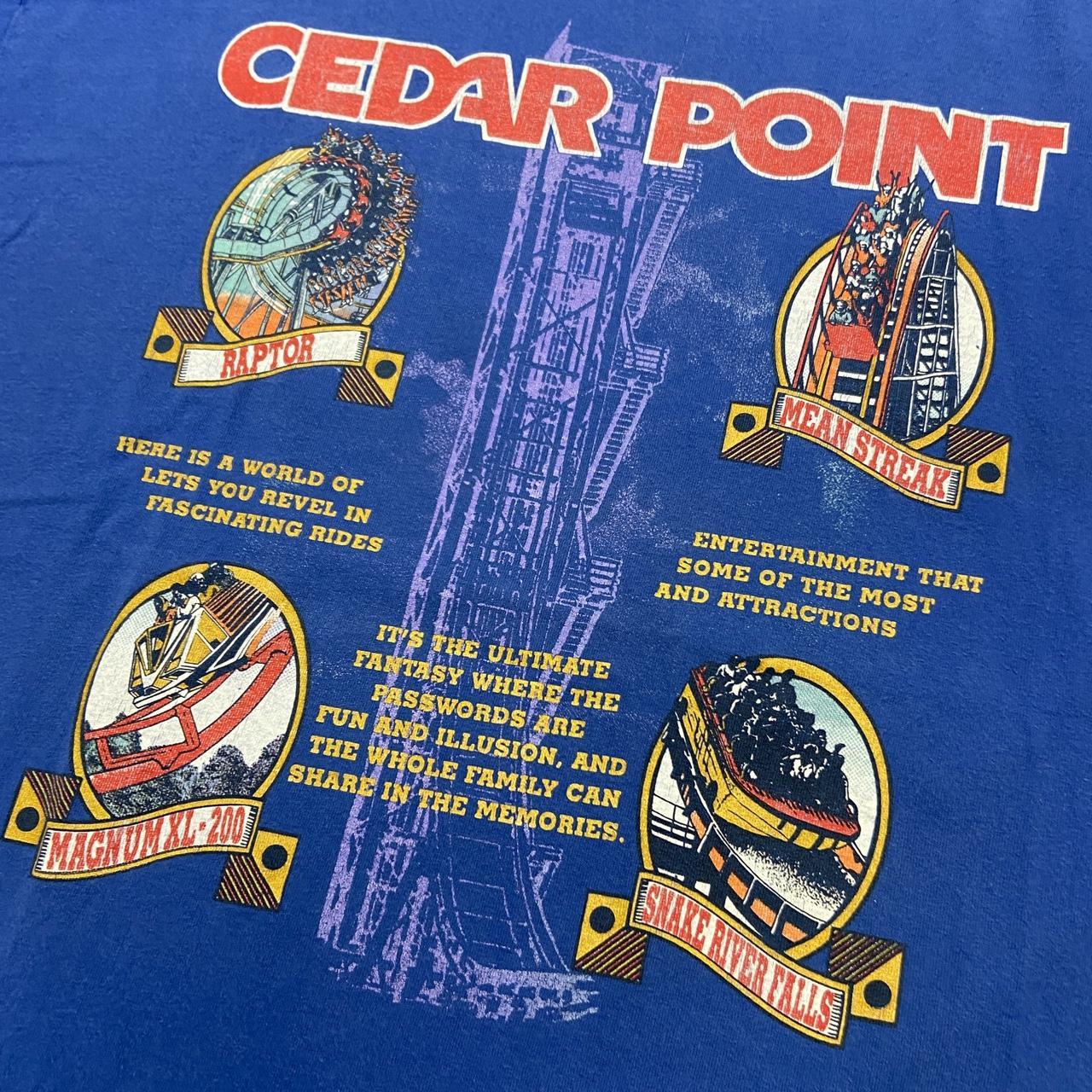 Vintage 90s USA Cedar Point amusement theme Park Cleveland Ohio graphic t-shirt