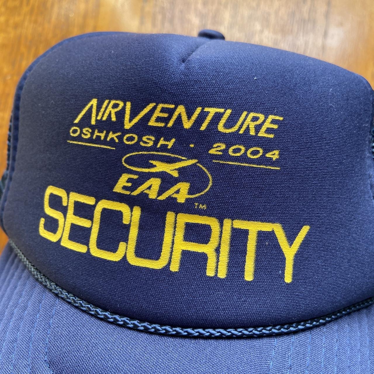 Vintage Y2K USA AirVenture Oshkosh airlines security promotional graphic trucker cap