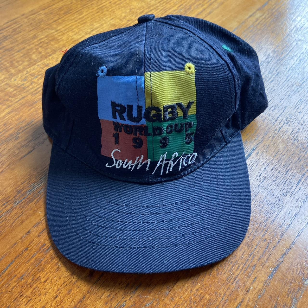 Vintage 90s Rugby World Cup 1995 South Africa rugby union promotional graphic cap