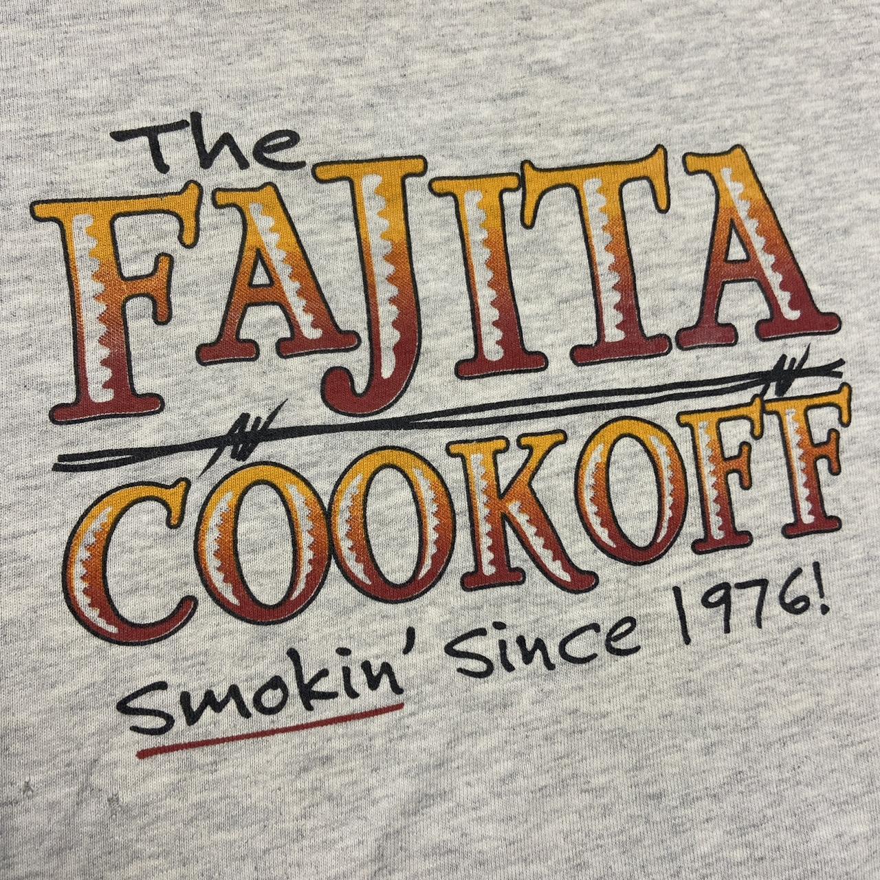 Vintage 90s USA slogan The Fajita Cook Off food promotional graphic t-shirt