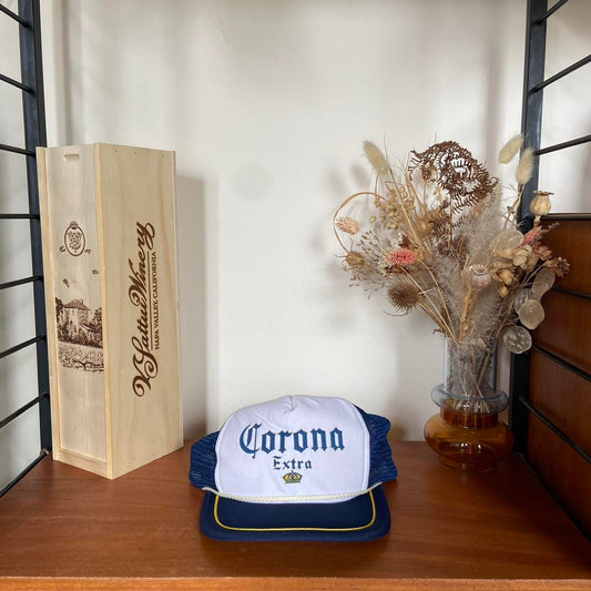 Vintage 90s USA Corona extra beer alcohol promotional graphic trucker cap