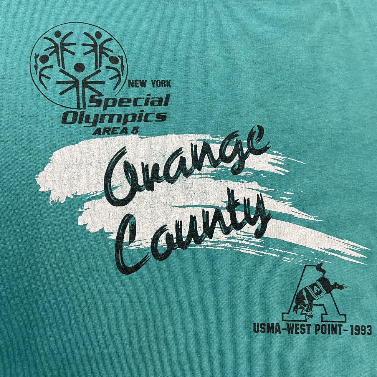 Vintage 90s USA special Olympics orange county california graphic t-shirt