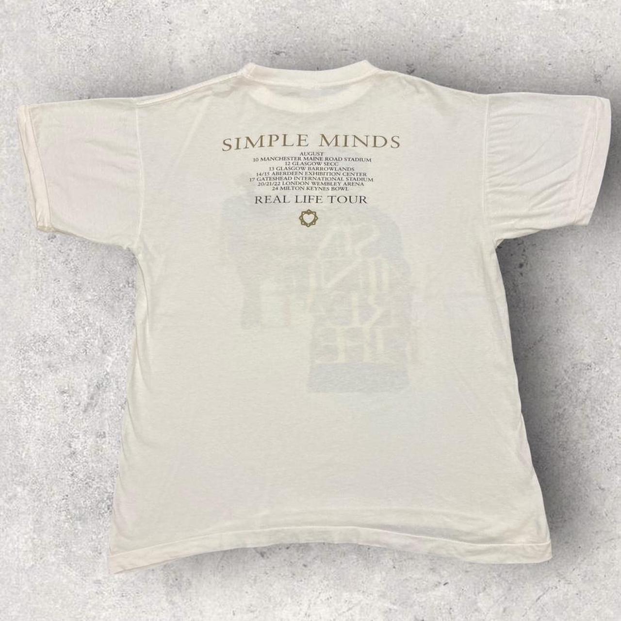 Vintage 90s USA Simple Minds Real Life music tour promotional graphic band t-shirt