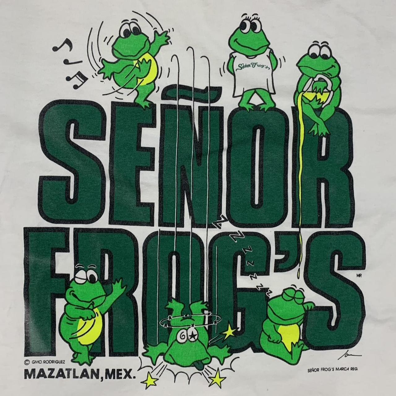 Vintage 90s USA Señor Frogs restaurant Mazatlan Mexico promotional graphic t-shirt