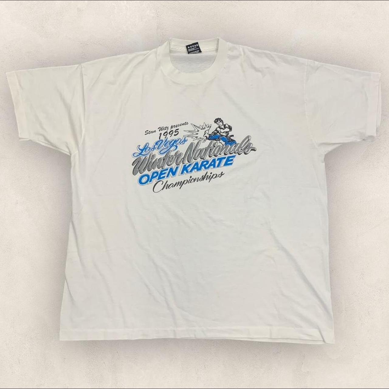 Vintage 90s USA Las Vegas winter nationals karate championships promotional graphic t-shirt