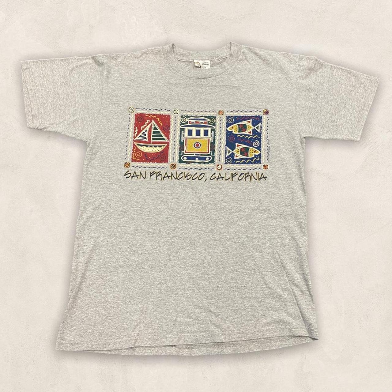 Vintage USA San Francisco California tourist souvenir graphic grey t-shirt