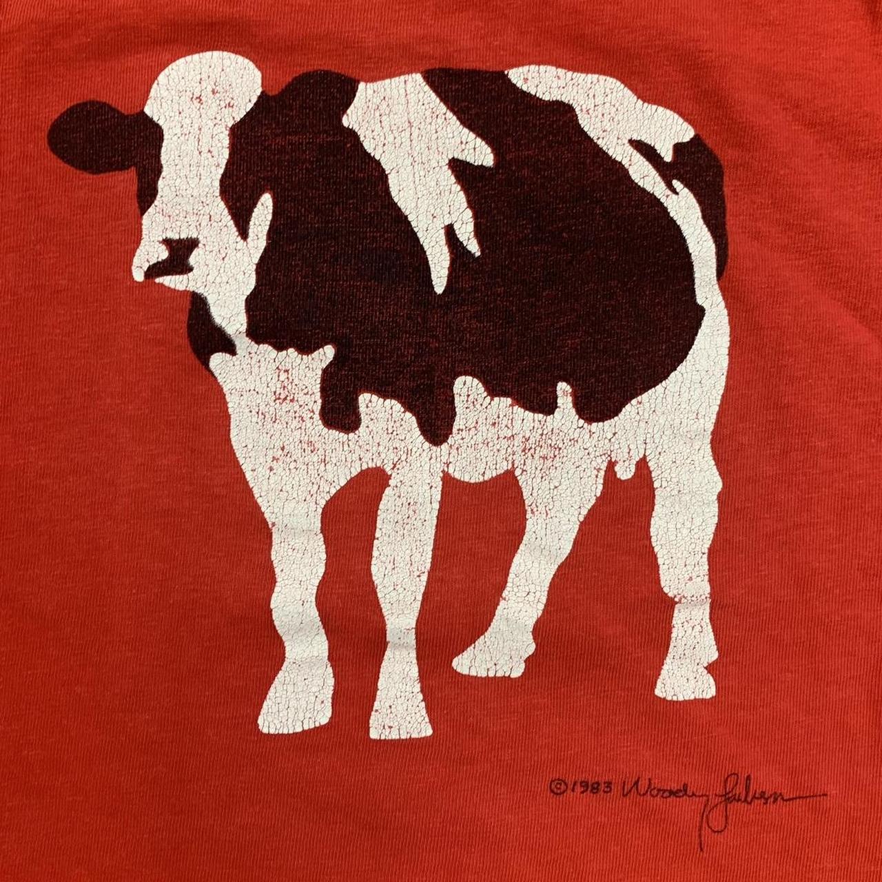 Vintage 80s USA cow artwork Vermont woody Jackson promotional graphic t-shirt