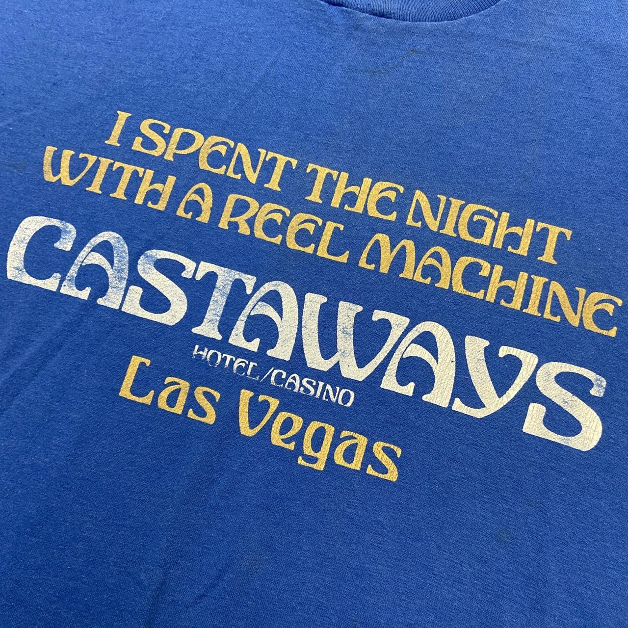 Vintage 90s USA castaways hotel/casino Las Vegas Nevada single stitch graphic blue t-shirt