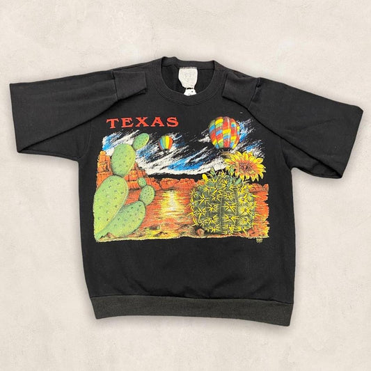 Vintage 90s USA Texas desert tourist souvenir graphic black sweatshirt