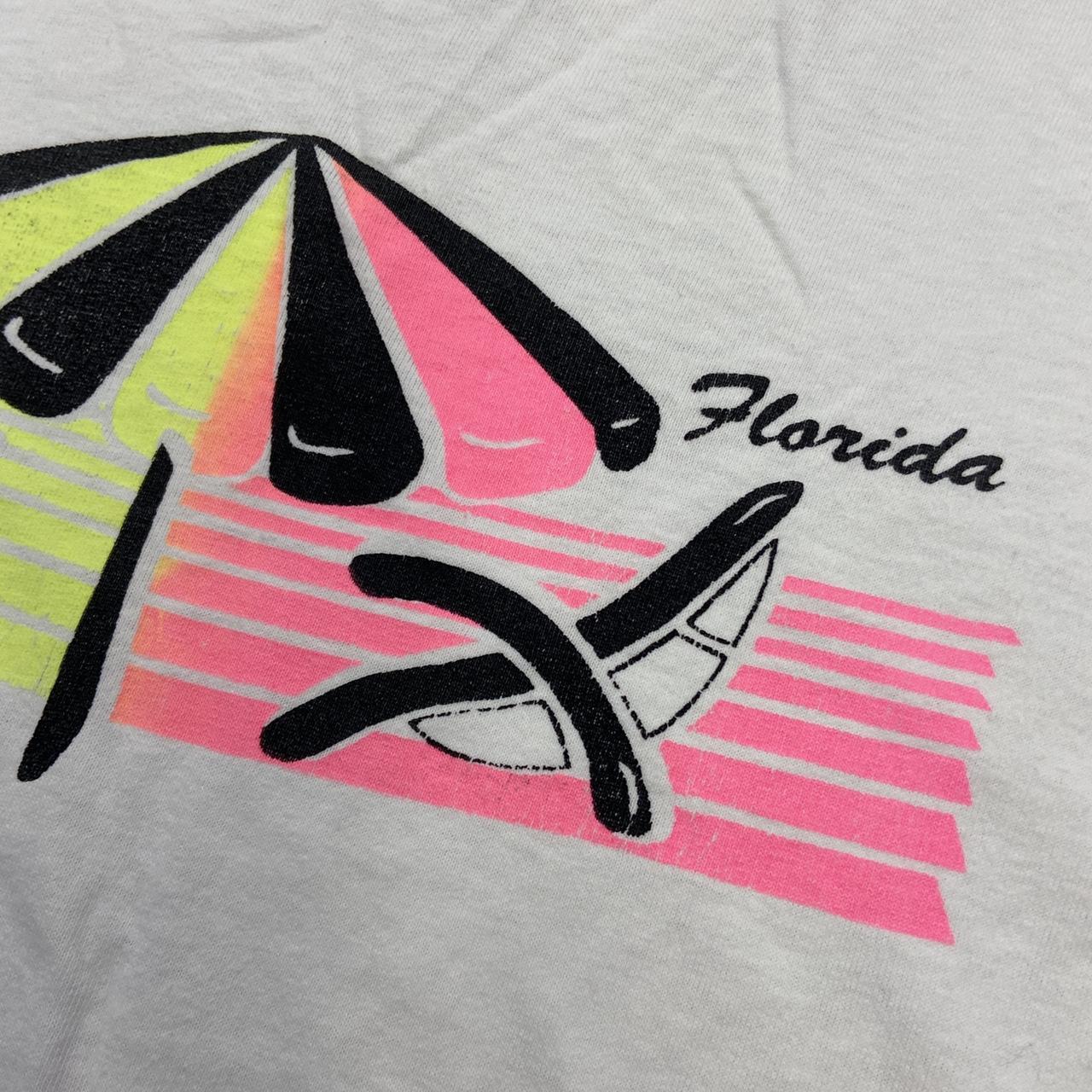 Vintage 90s USA Florida beach tourist souvenir graphic white t-shirt