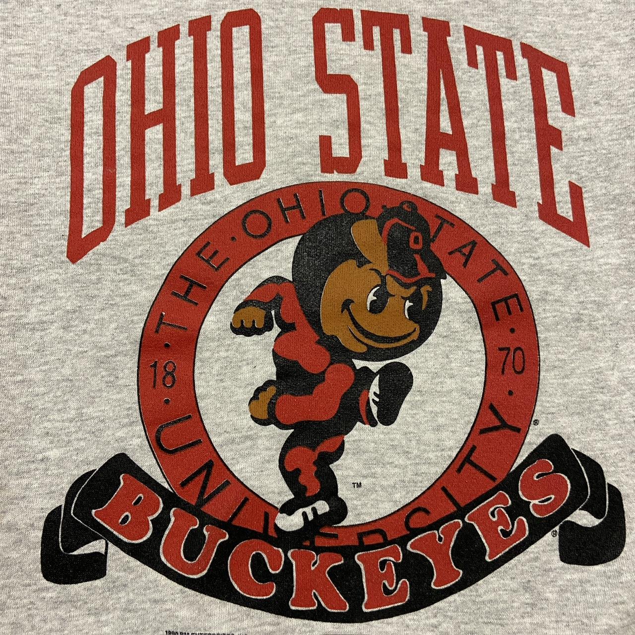 Vintage 90s USA Ohio State Buckeyes university varsity mascot promotional graphic sweatshirt