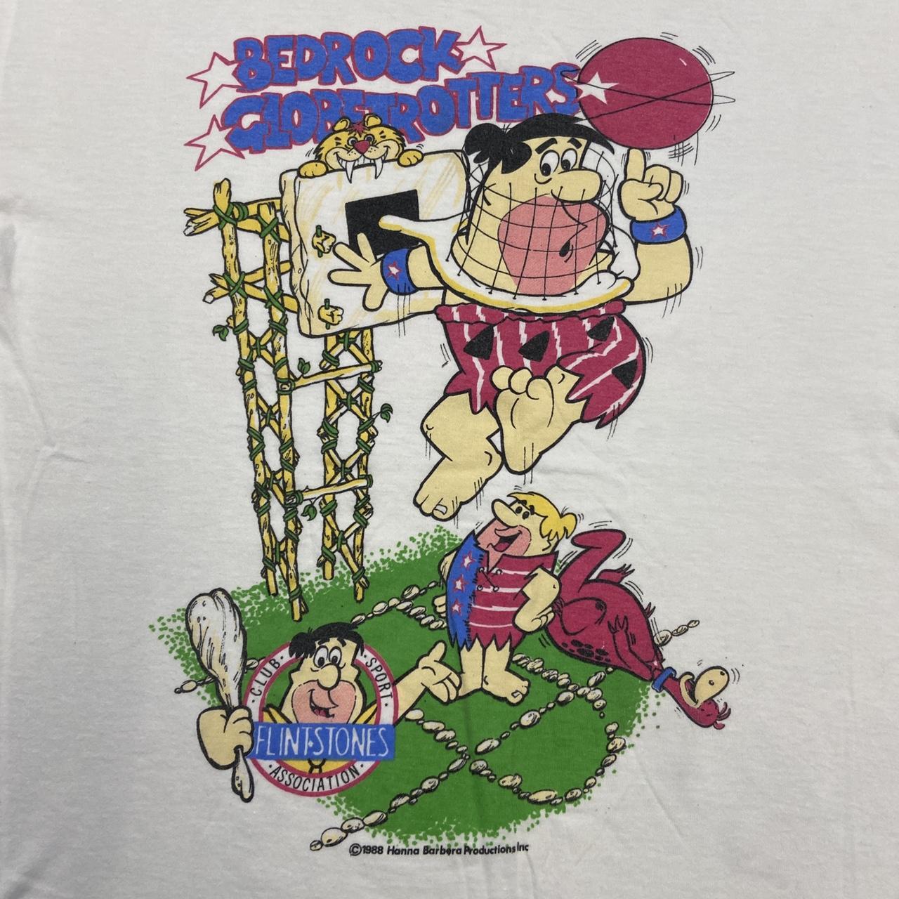 Vintage 80s USA Hanna Barbara The Flintstones Bedrock Globetrotters single stitch graphic t-shirt