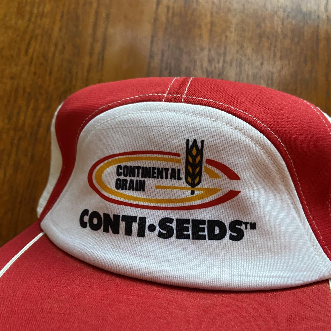 Vintage 90s USA conti-seeds continental grain farming graphic cap