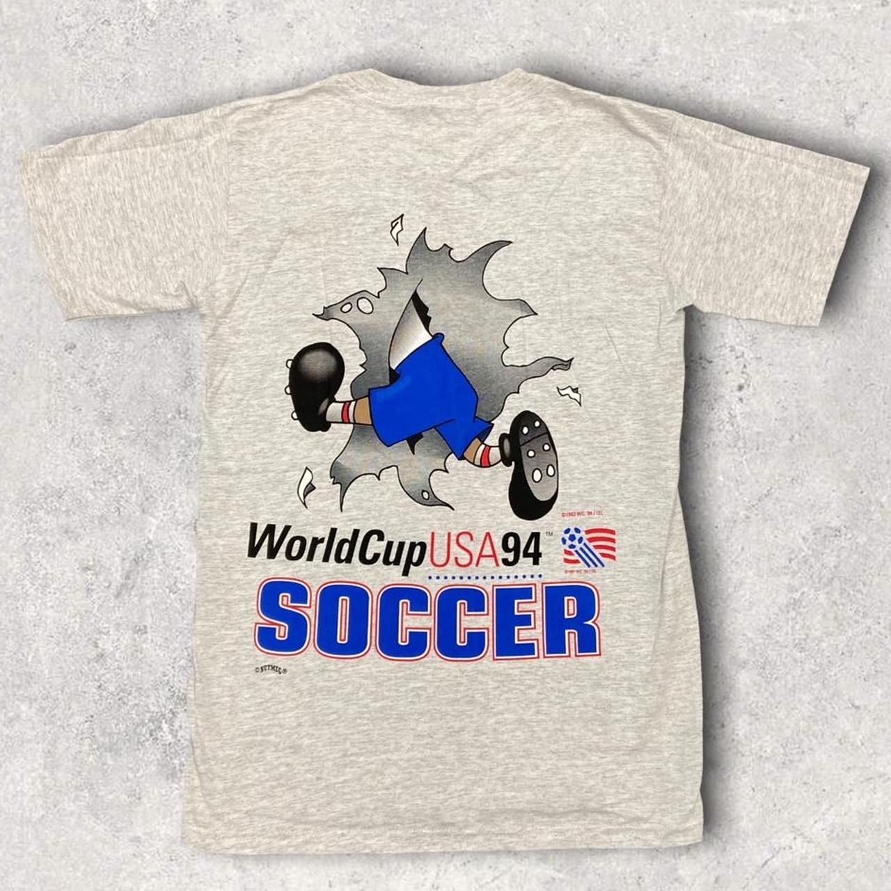 Vintage 90s USA World Cup 94 tournament Dead-stock graphic grey t-shirt