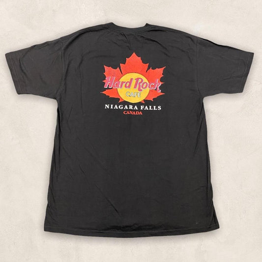 Vintage 90s Hard Rock Cafe Niagara Falls Toronto Canada graphic black t-shirt