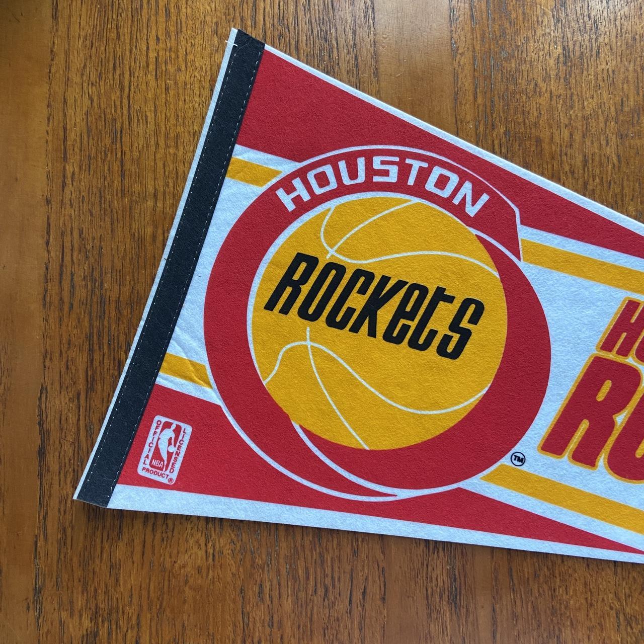 Vintage 90s USA Houston Rockets NBA basketball felt pennant