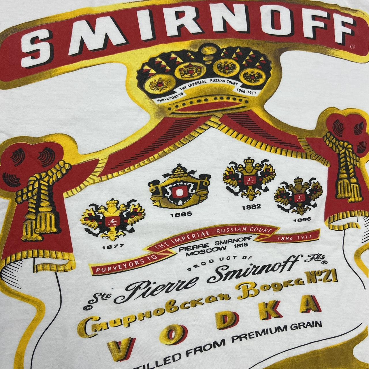 Vintage 90s Smirnoff premium vodka alcohol promotional graphic t-shirt