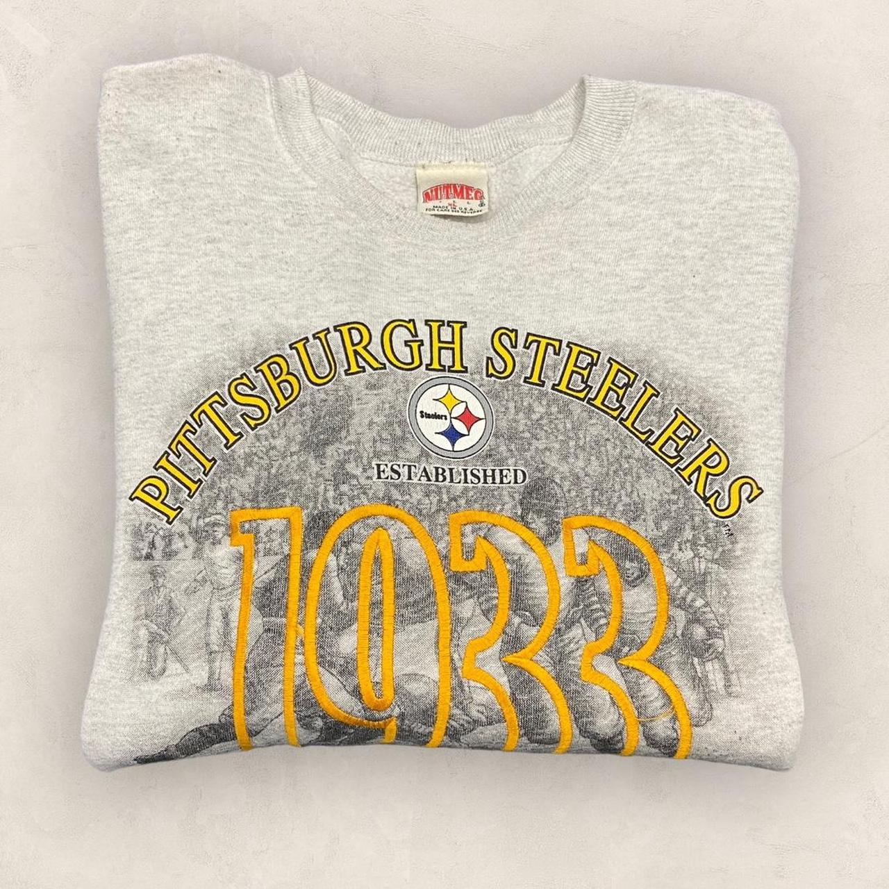 Vintage 90s USA Pittsburgh Steelers NFL American Football Super Bowl promotional graphic sweatshirt