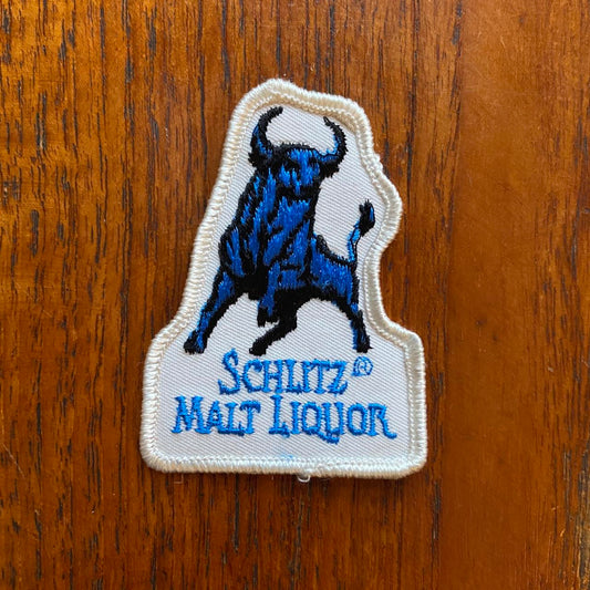 Vintage 80s USA patch schlitz malt liquor beer alcohol embroidered sew on badge