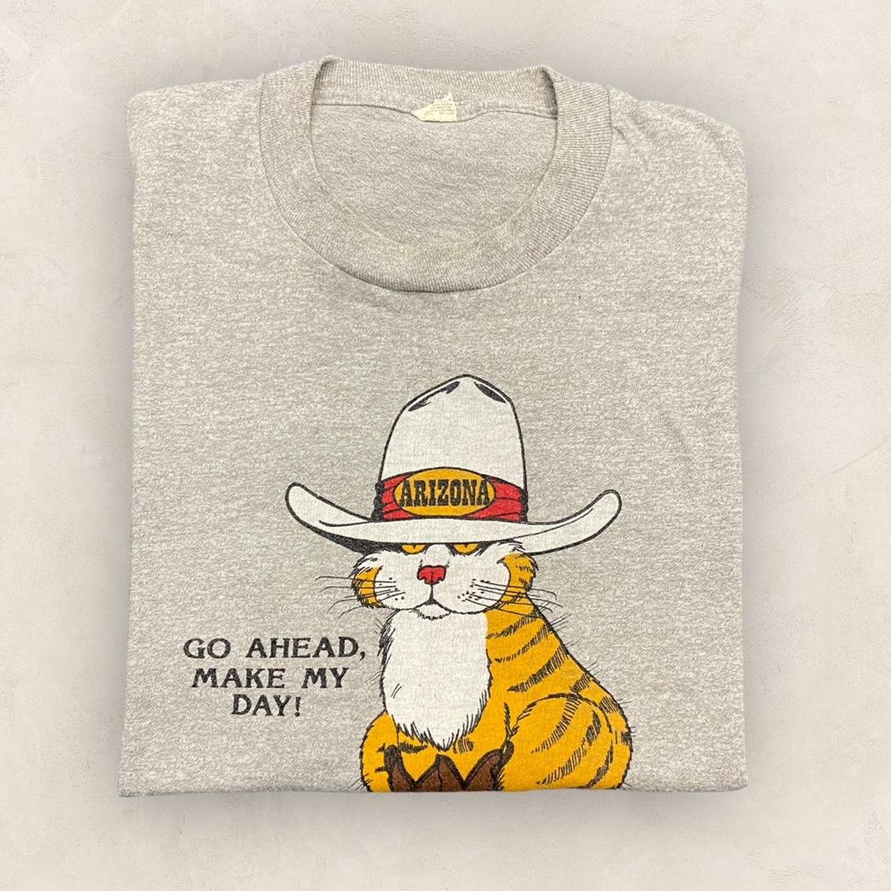 Vintage 90s USA Arizona cat sheriff western cowboy graphic t-shirt