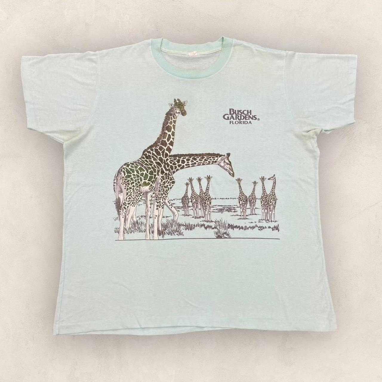 Vintage 90s USA Busch Gardens Florida theme park giraffes nature wildlife graphic t-shirt