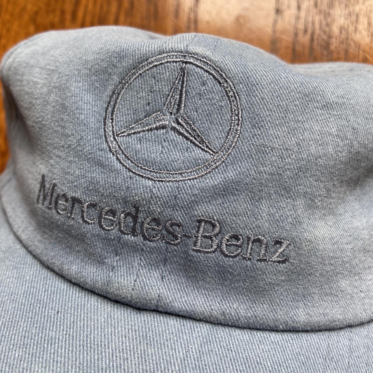 Vintage 90s USA Mercedes Benz motors classic logo graphic blue cap