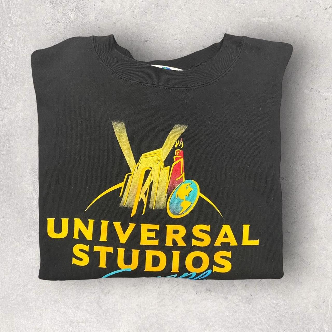 Vintage 90s USA Universal Studios escape theme park ride promotional graphic sweatshirt