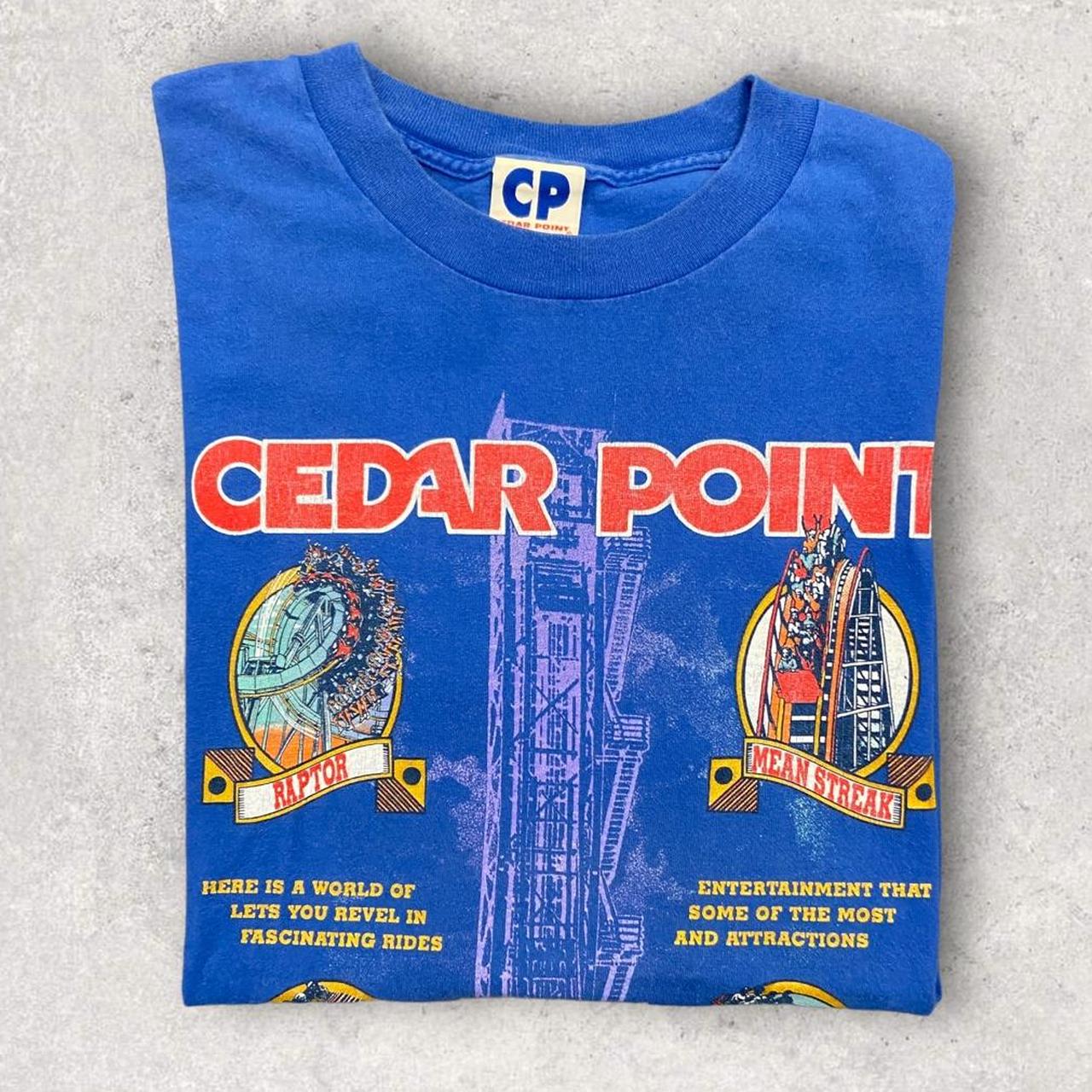 Vintage 90s USA Cedar Point amusement theme Park Cleveland Ohio graphic t-shirt