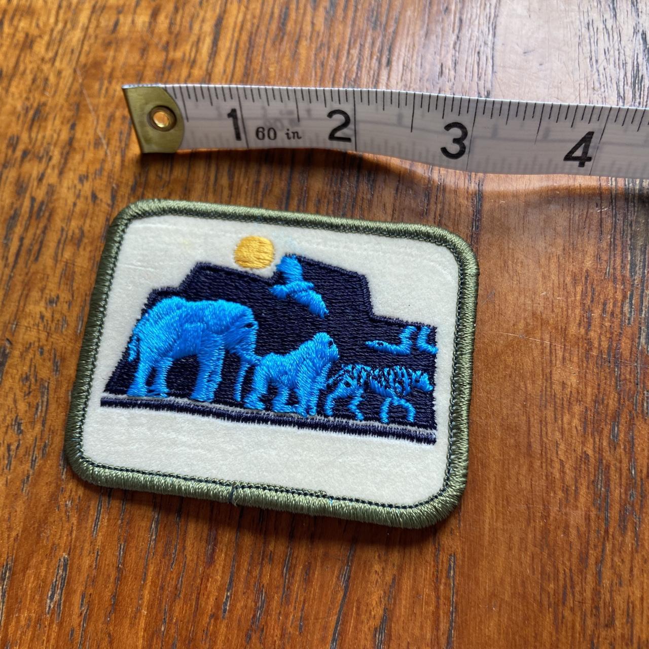 Vintage 80s USA nature wildlife conservation embroidered sew on badge