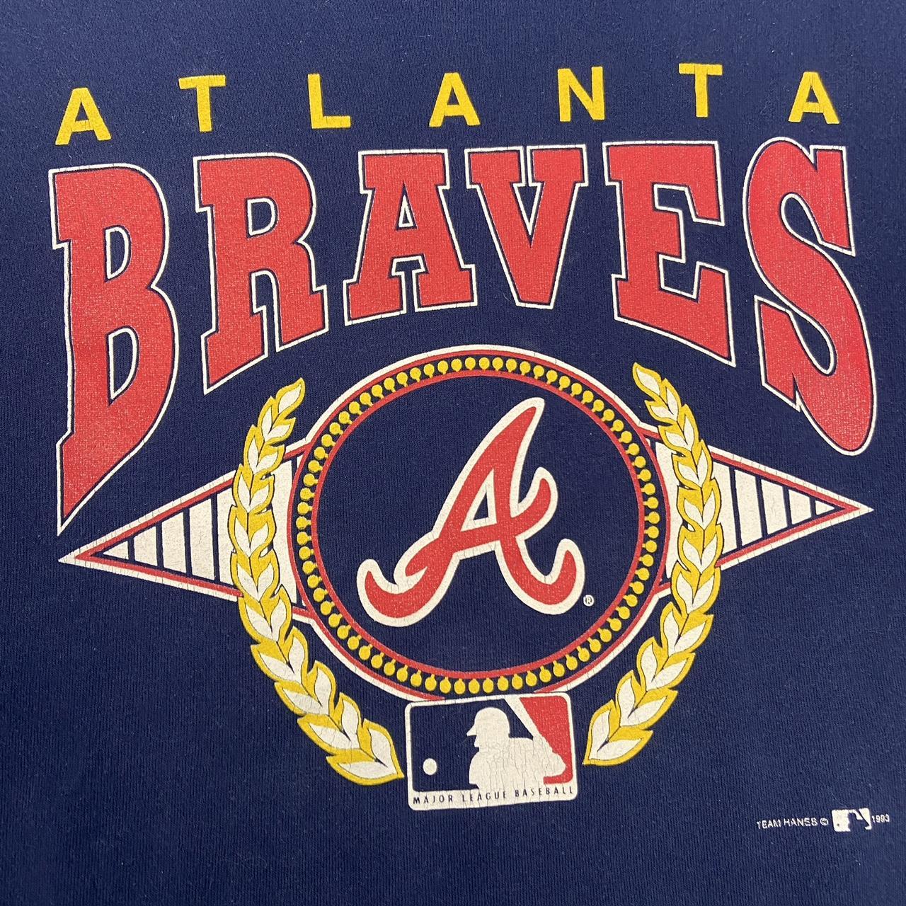 Vintage 90s USA Atlanta Braves MLB Major League Baseball promotional graphic sweatshirt