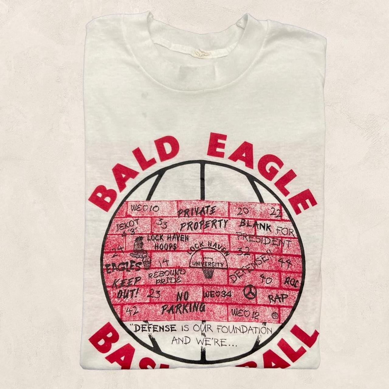 Vintage 90s USA bald eagle basketball promotional graphic t-shirt