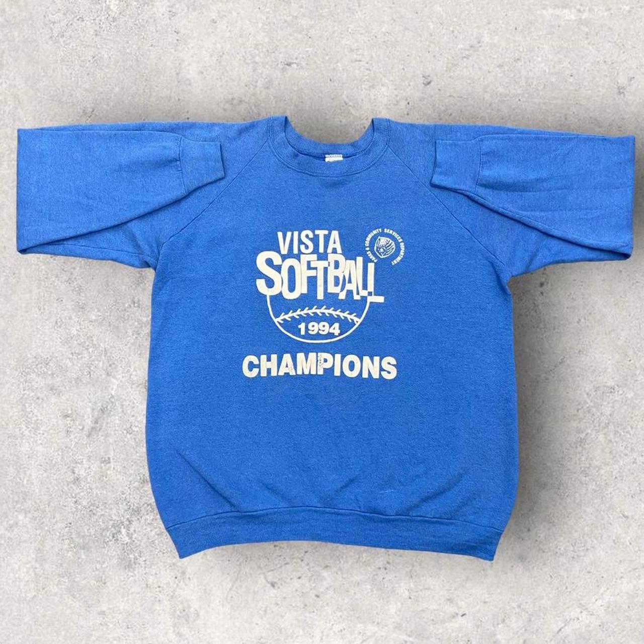 Vintage 90s USA vista softball champions promotional graphic sweatshirt