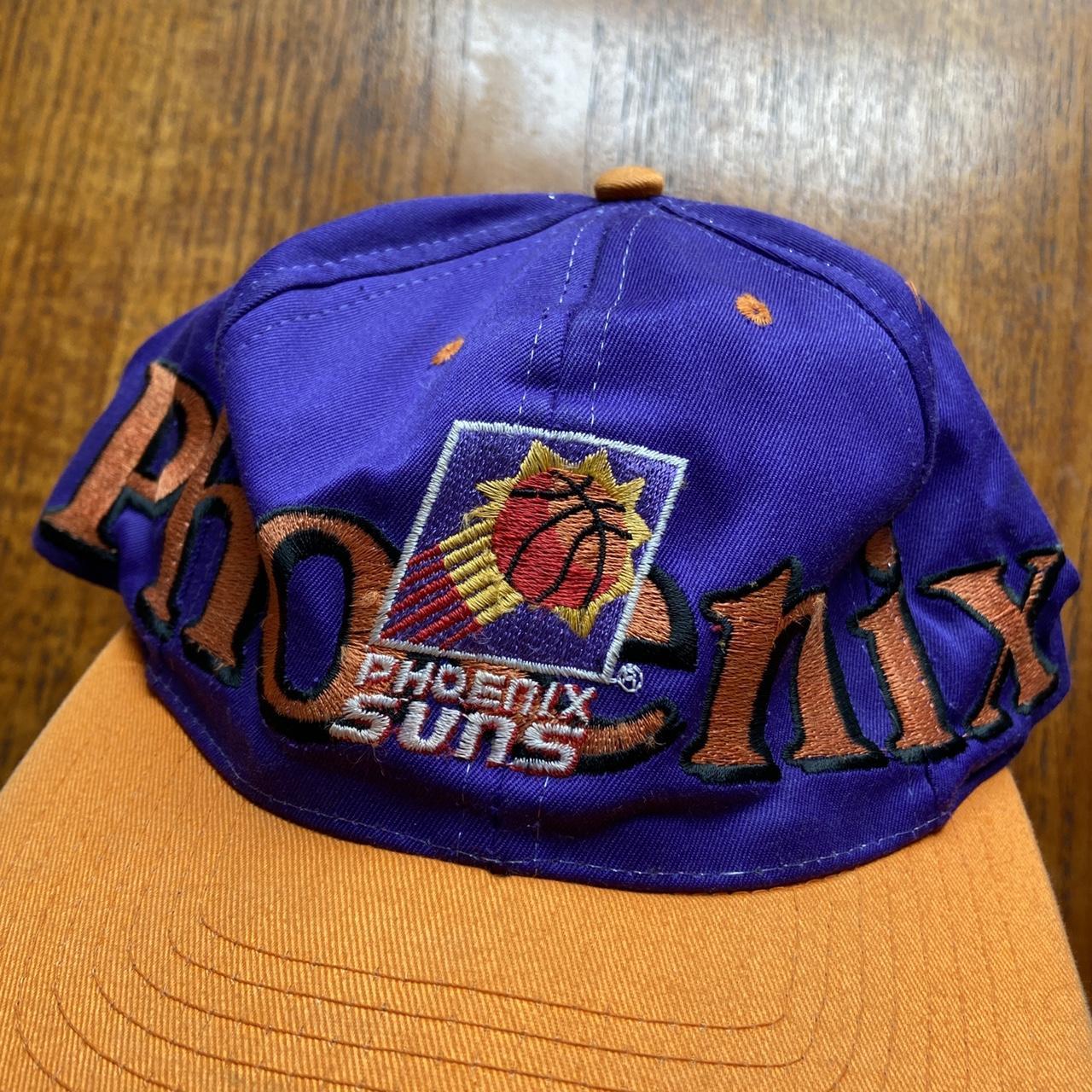 Vintage 90s USA Phoenix Suns NBA basketball embroidered graphic purple/orange cap