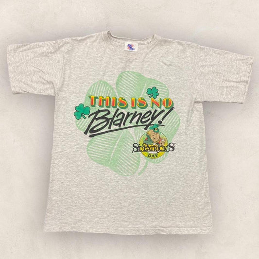 Vintage 90s USA St Patrick’s Day leprechaun ‘this is no blarney’ promotional graphic t-shirt