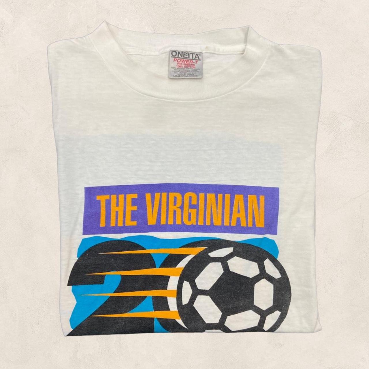 Vintage 90s USA the Virginian Memorial Day soccer tournament graphic football t-shirt