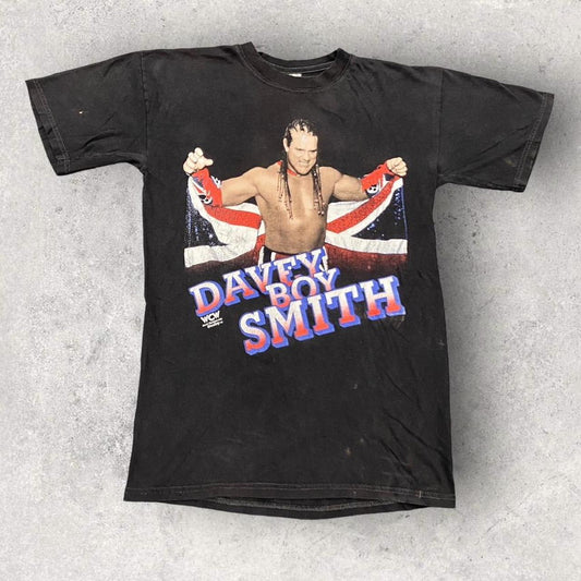 Vintage 90s USA Davey Boy Smith WCW wrestling British bulldog promotional graphic t-shirt