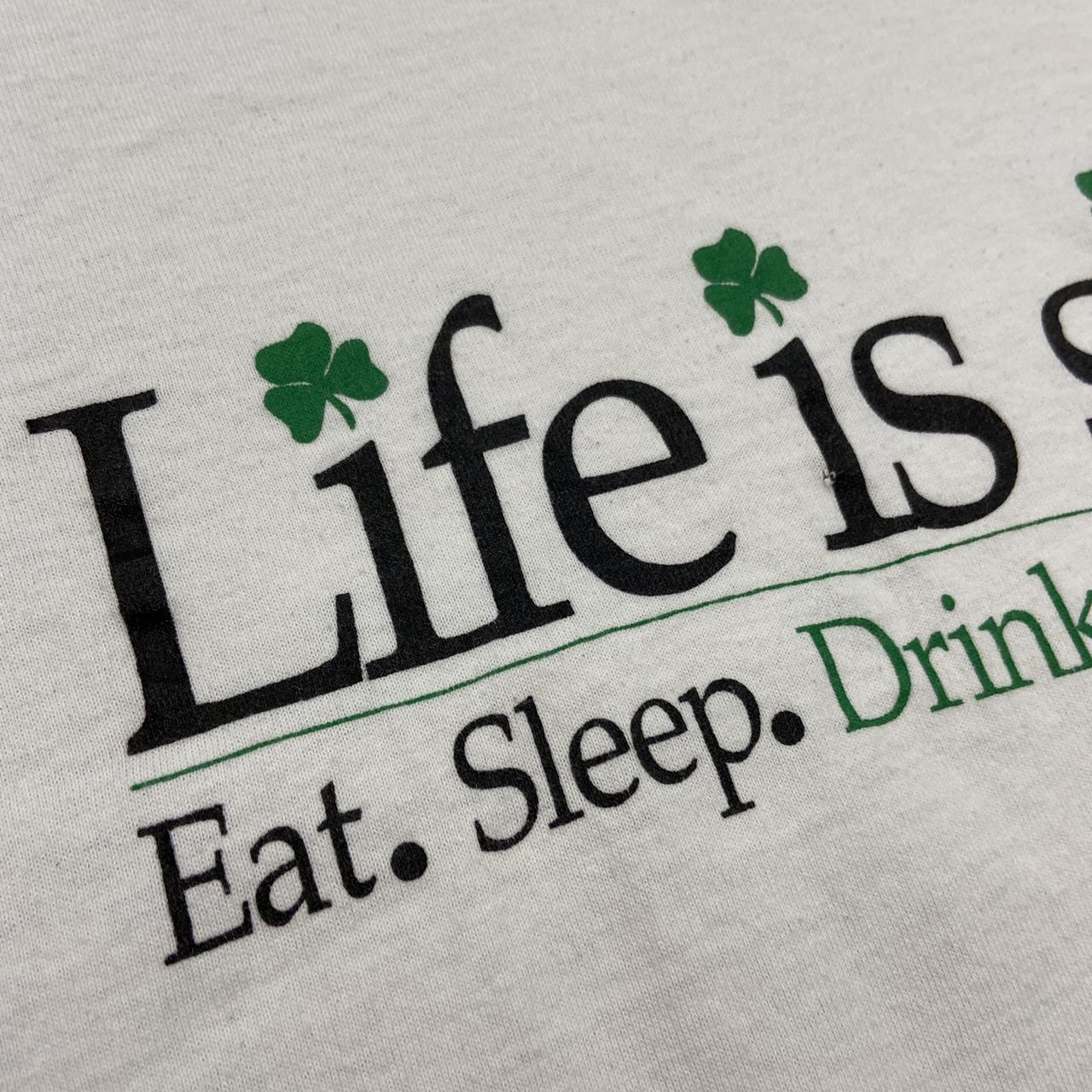 Vintage 90s USA life is simple ‘drink green beer’ st Patrick’s day graphic white t-shirt