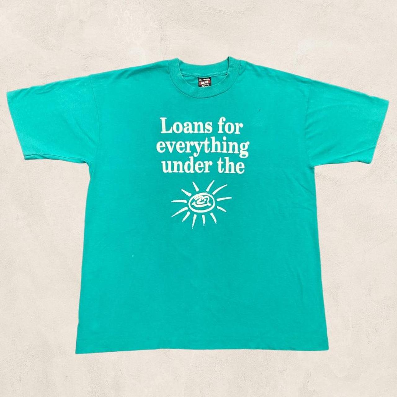 Vintage 90s USA national city bank “loans for everything under the sun’ graphic slogan t-shirt